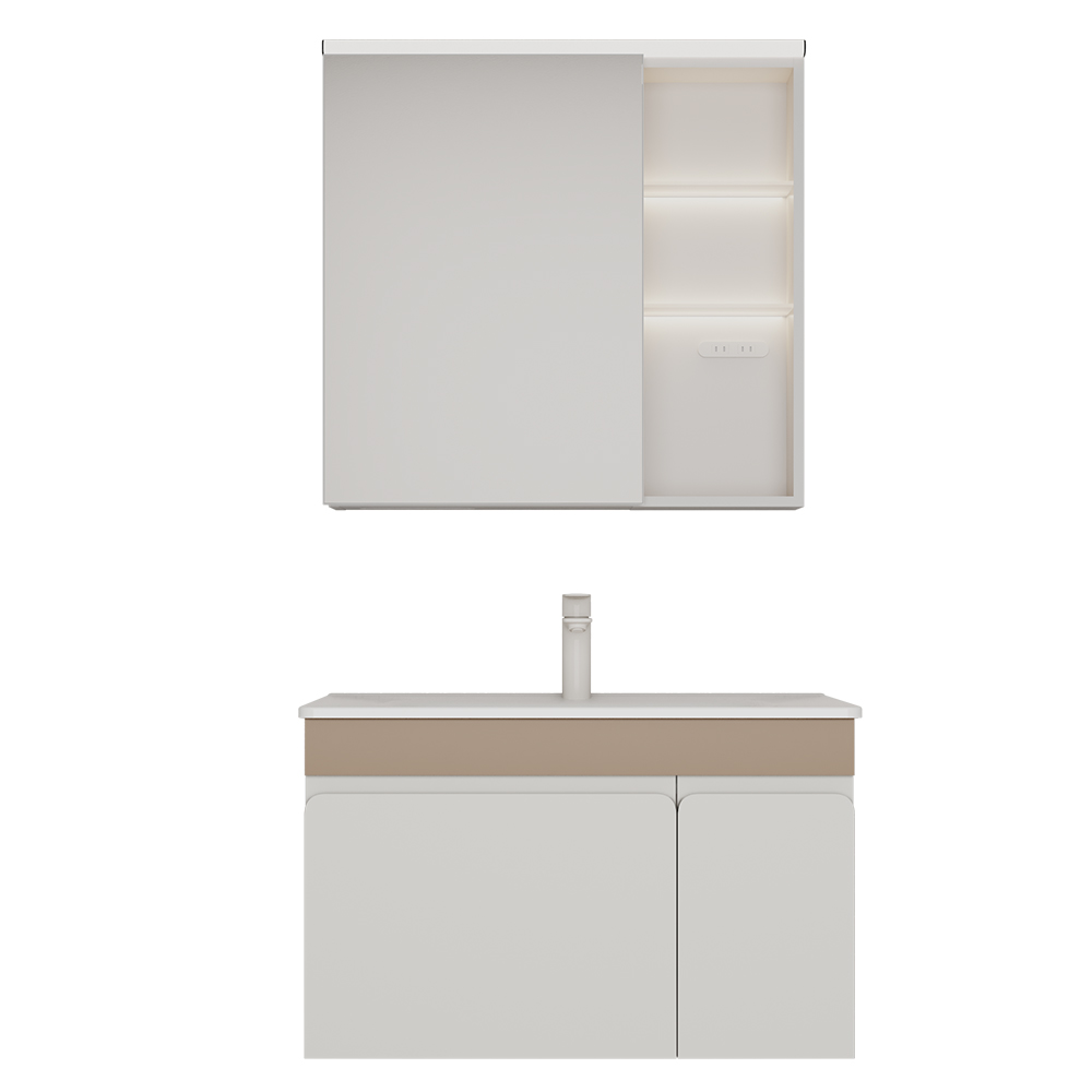 BC6300-080陶瓷盆款 生态实木浴室柜