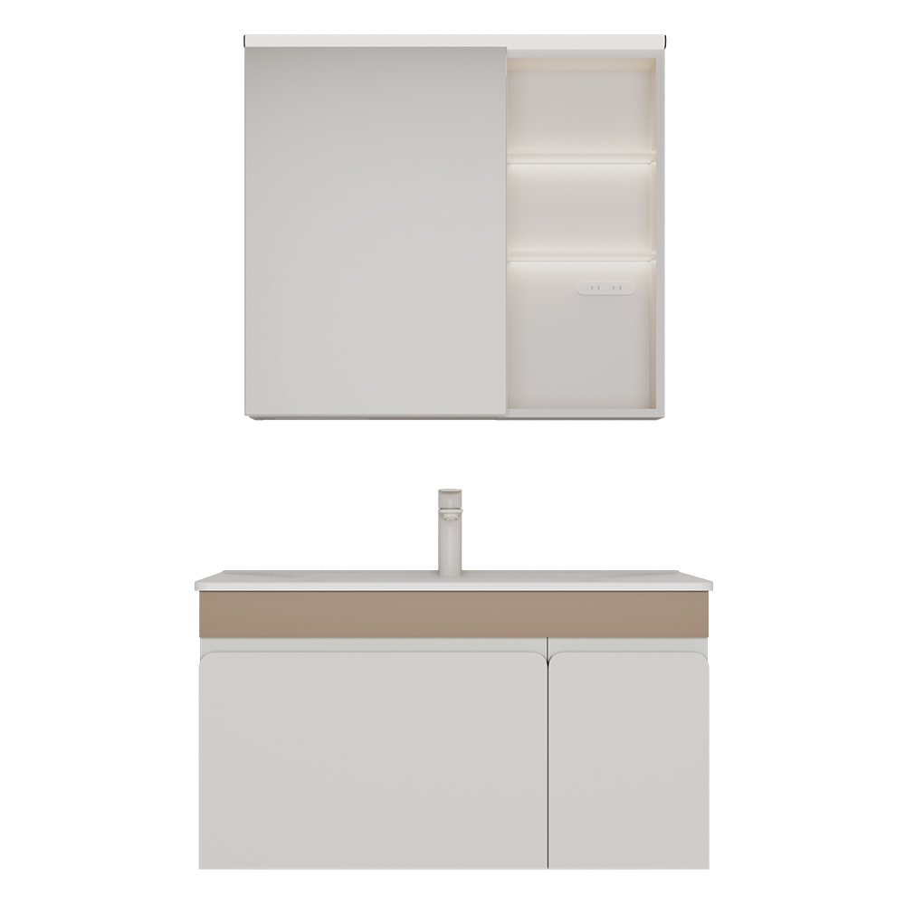 BC6300-090陶瓷盆款 生态实木浴室柜