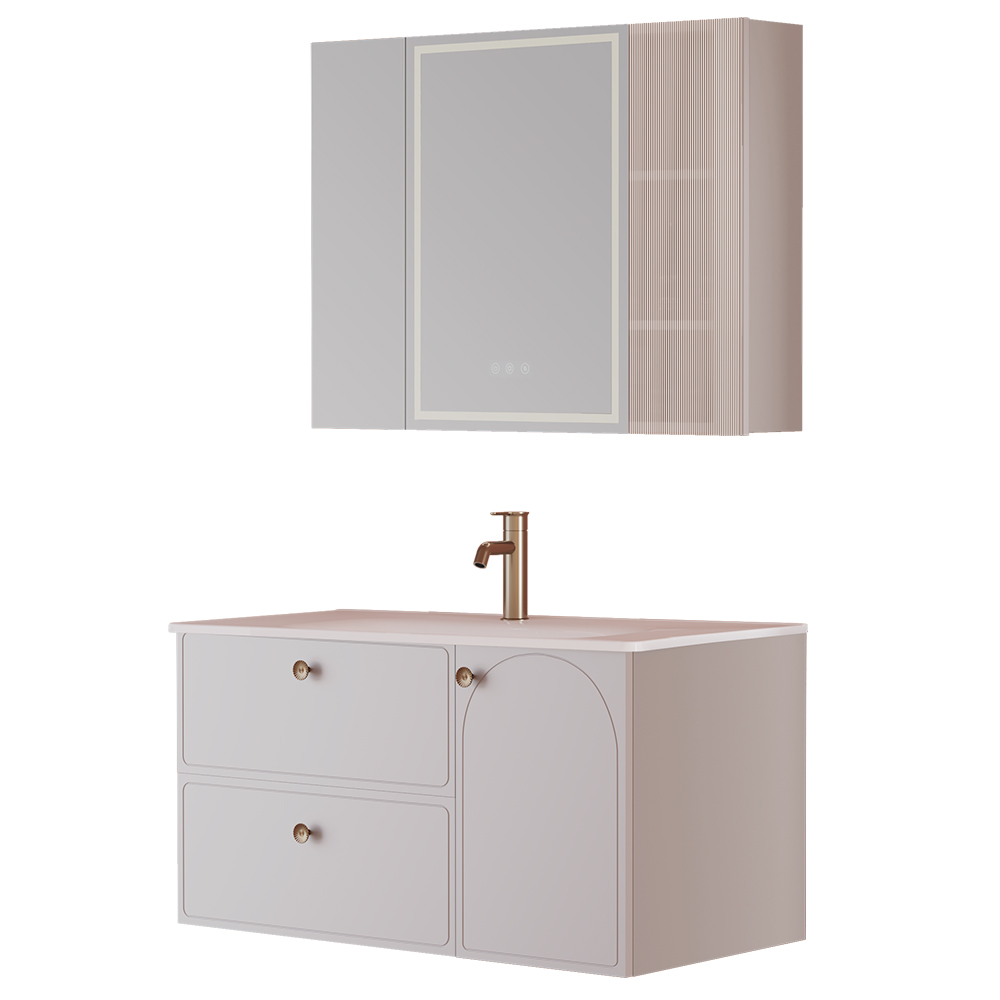 BC6301-100陶瓷盆款 生态实木浴室柜