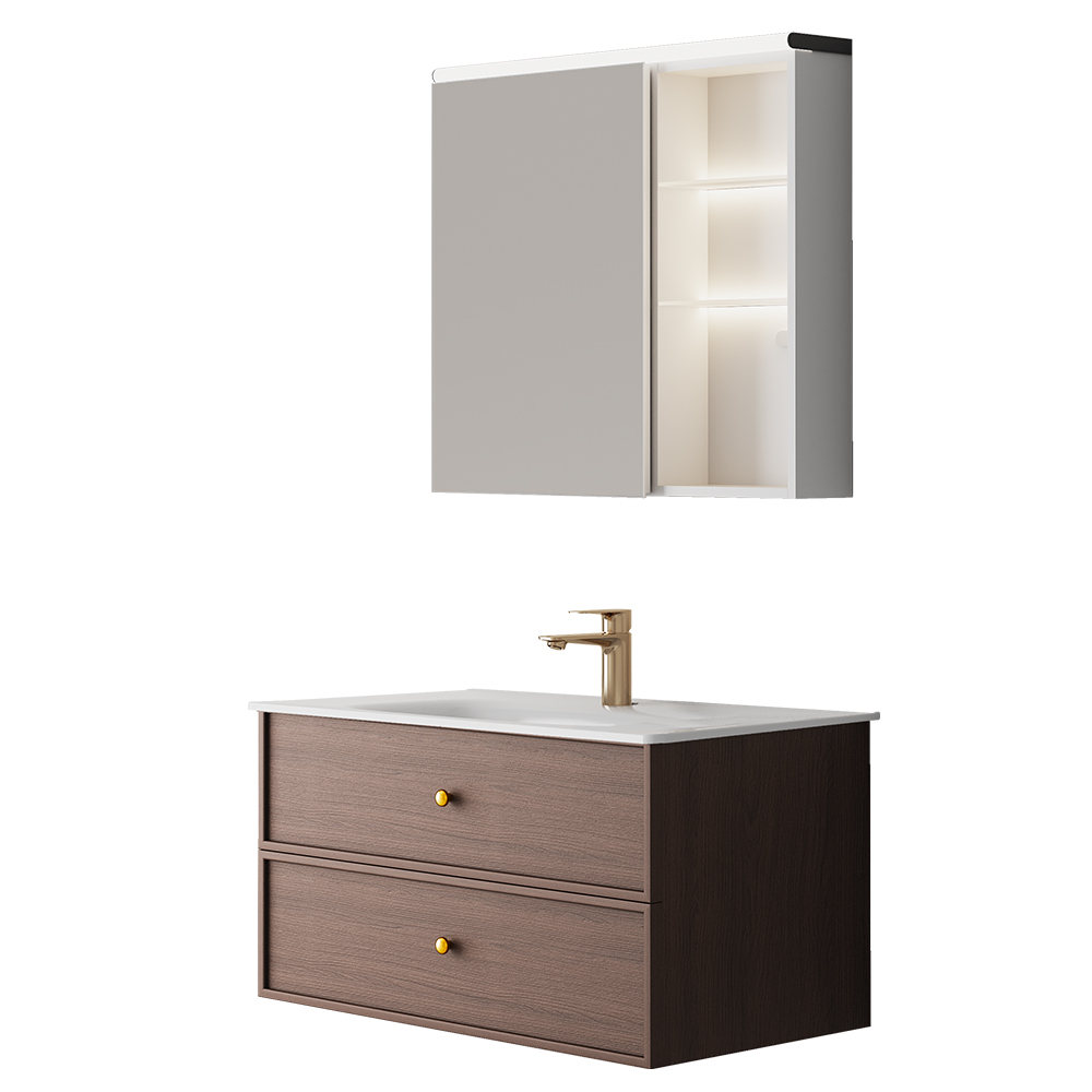 BC6302-090陶瓷盆款 生态实木浴室柜