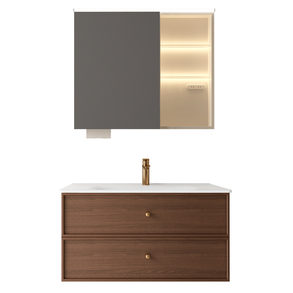 BC6302-090陶瓷盆款 生态实木浴室柜