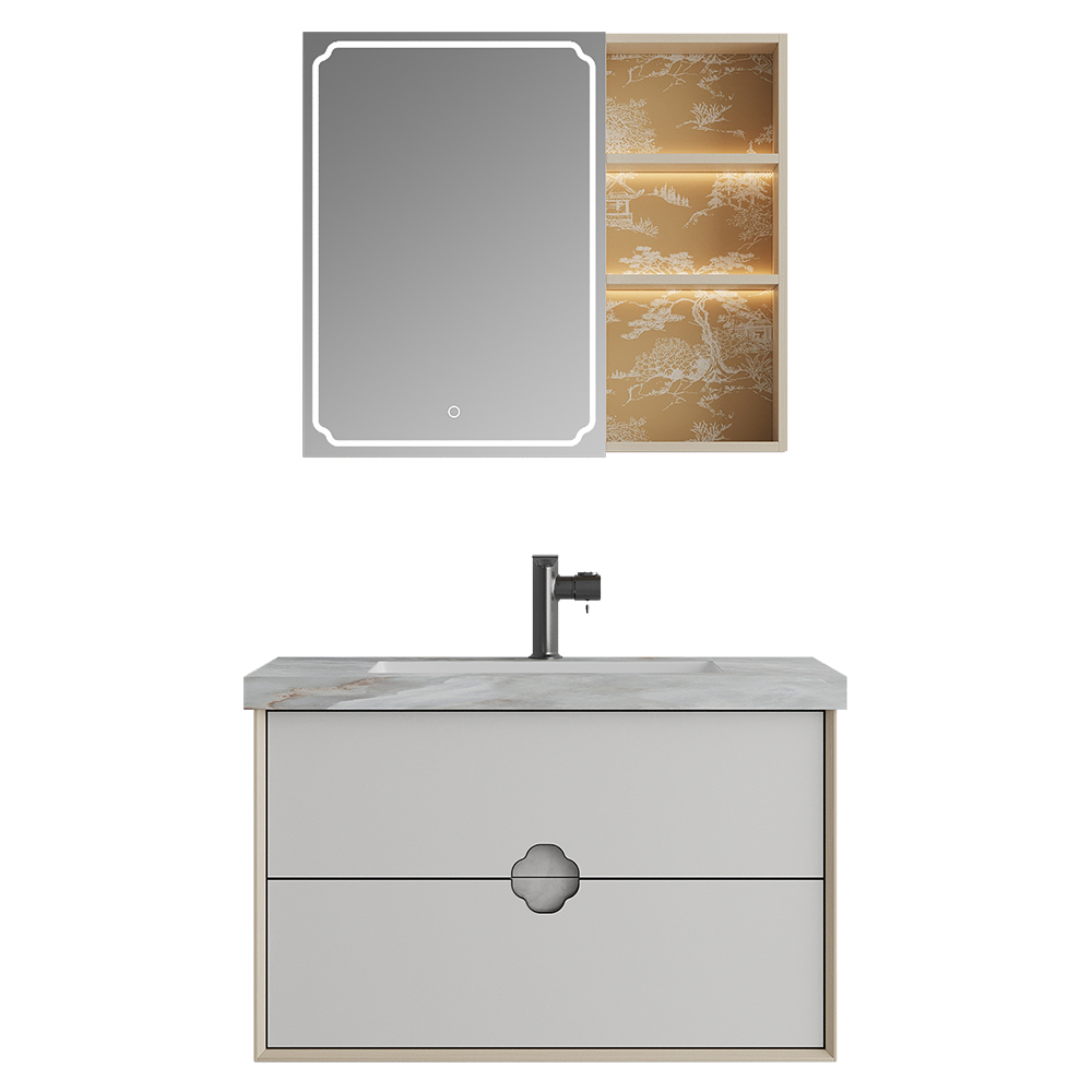 BC6303-090岩板款 生态实木浴室柜