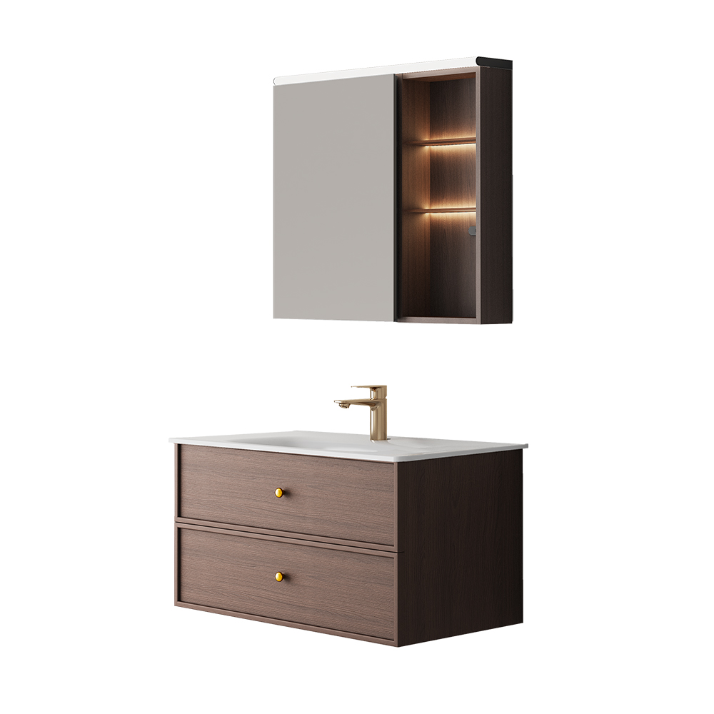 BC6302-090陶瓷盆款 生态实木浴室柜